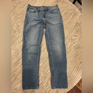 mid-rise wow boyfriend jeans , size 4 EUC
